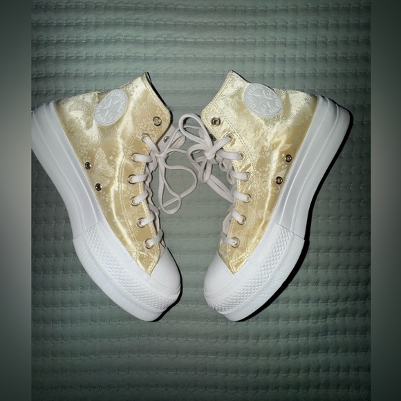 Converse Chuck Taylor All Star Lift Converse Platform Golden Butterfly Sz 9 VGUC - Picture 9 of 16